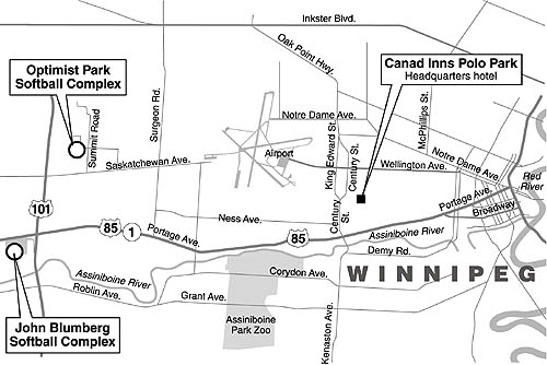 Map of Winnipeg, Manitoba, Canada
